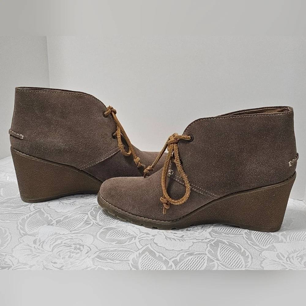 Sperry Top-Sider Women's Ankle Heel Bootie Brown Leather Size 8